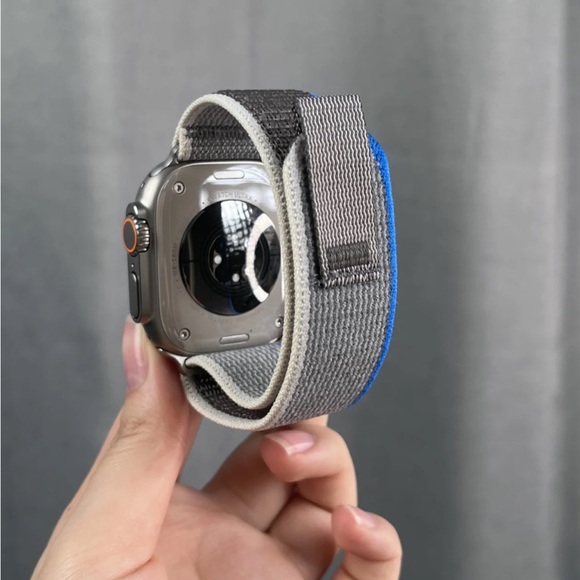 NEW GRAY-BLUE Velcro Loop Strap for Apple Watch - Picture 2 of 8